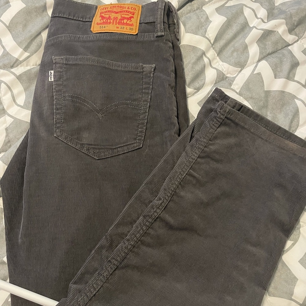 Dark Gray Corduroy Levi Jeans 32x30